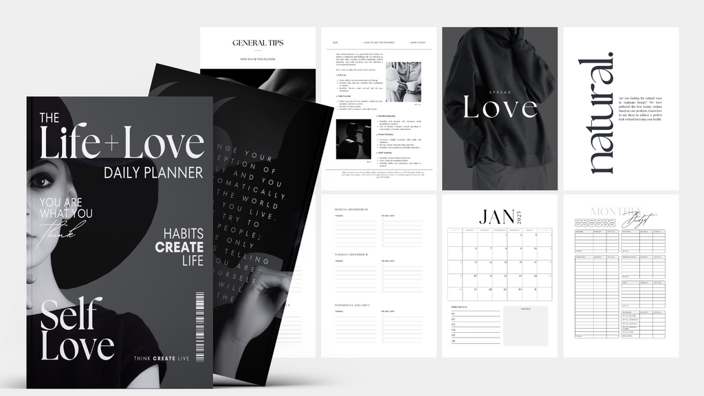Magazine Style 2026 + UNDATED Planner Canva Template