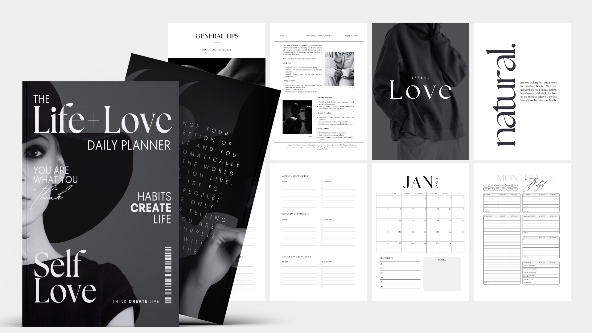 Magazine Style 2026 + UNDATED Planner Canva Template