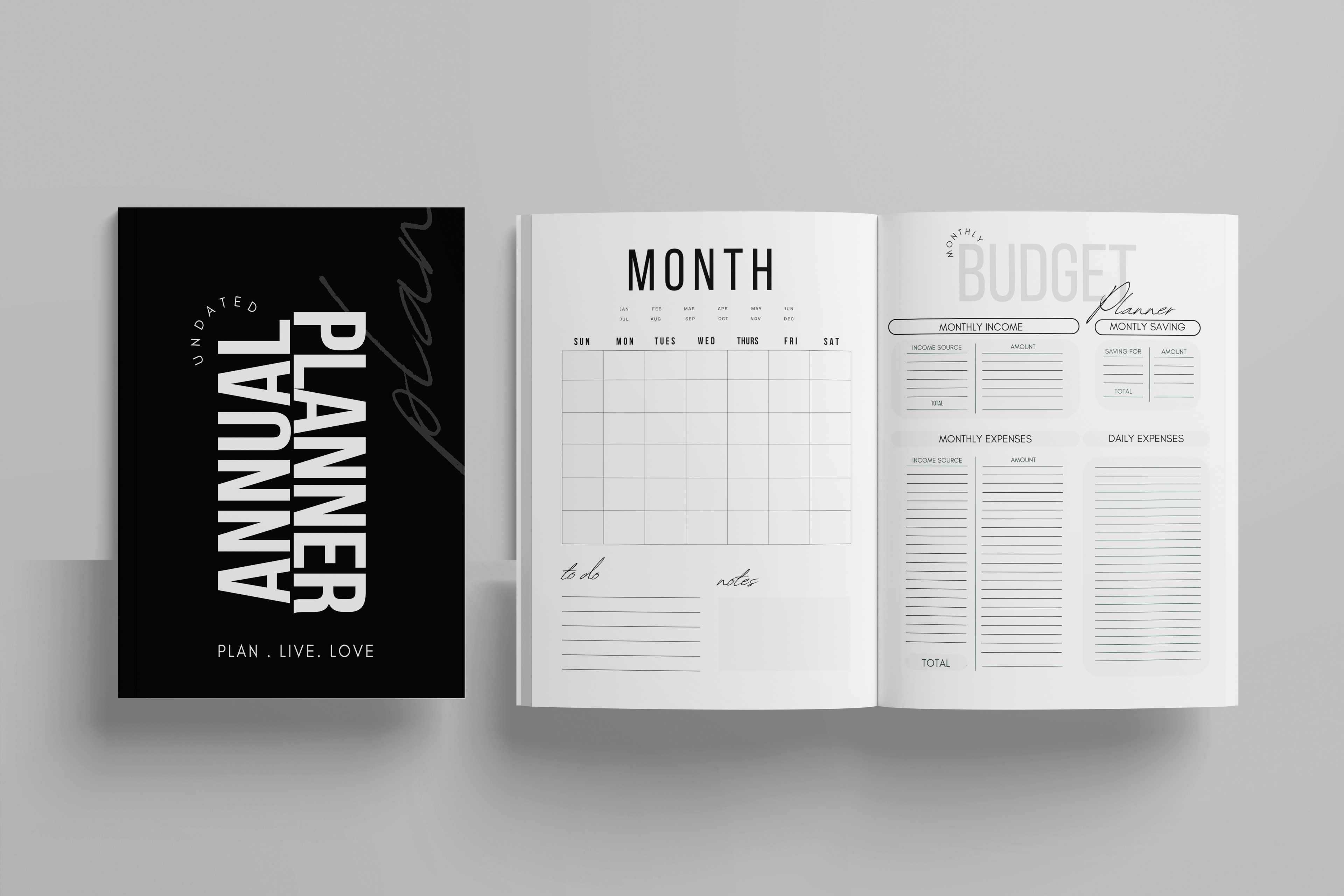 Undated Annual Planner Template