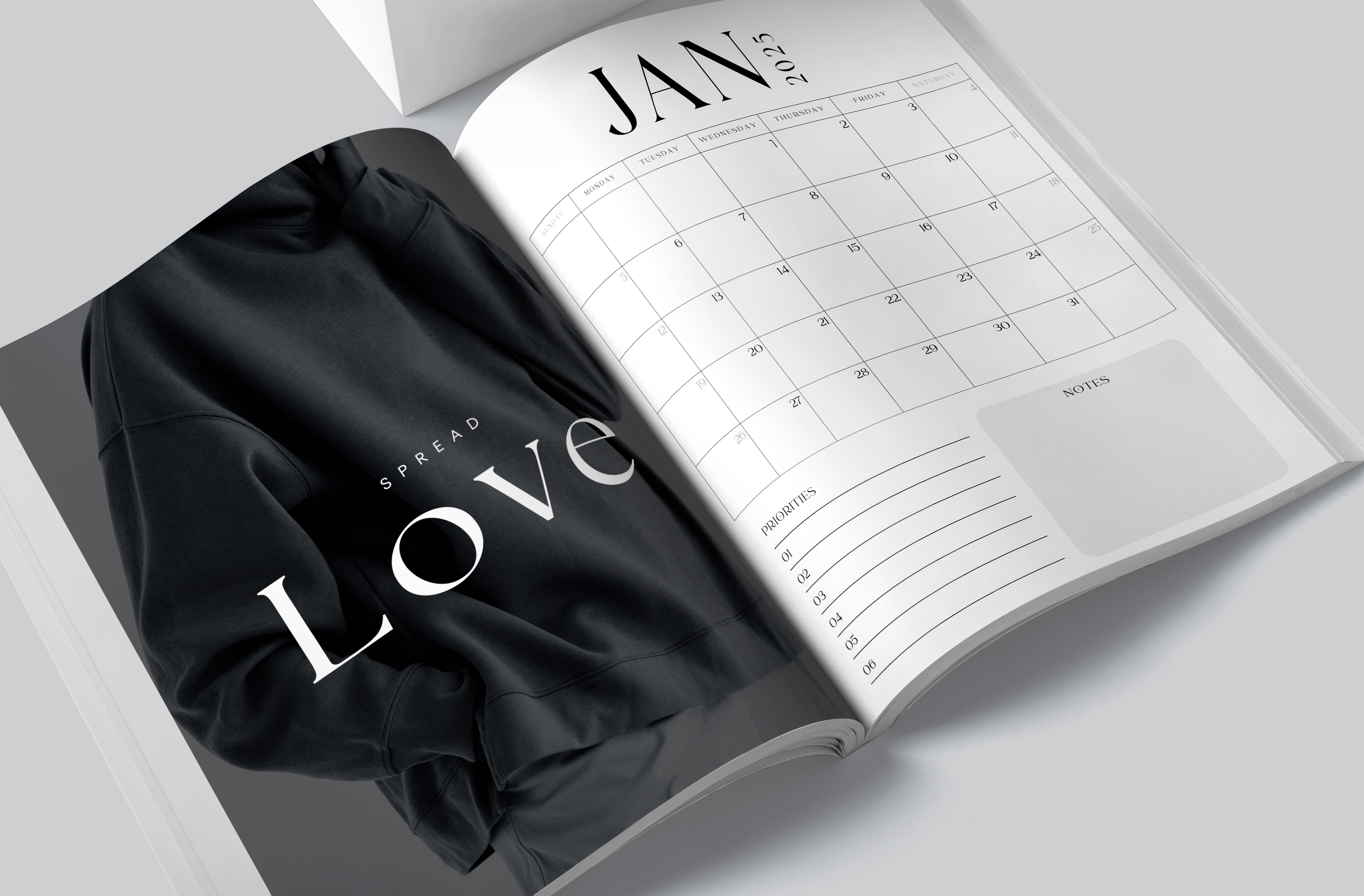 Magazine Style 2026 + UNDATED Planner Canva Template