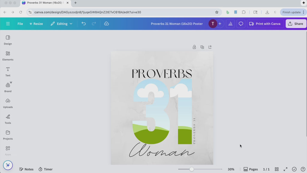 Proverbs 31 Woman Poster Canva Template
