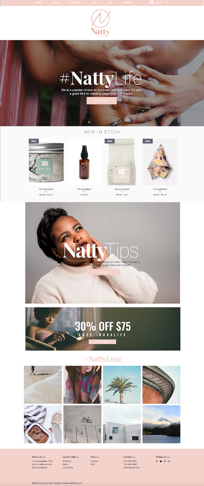 Simple E-Commerce Wix Website Special