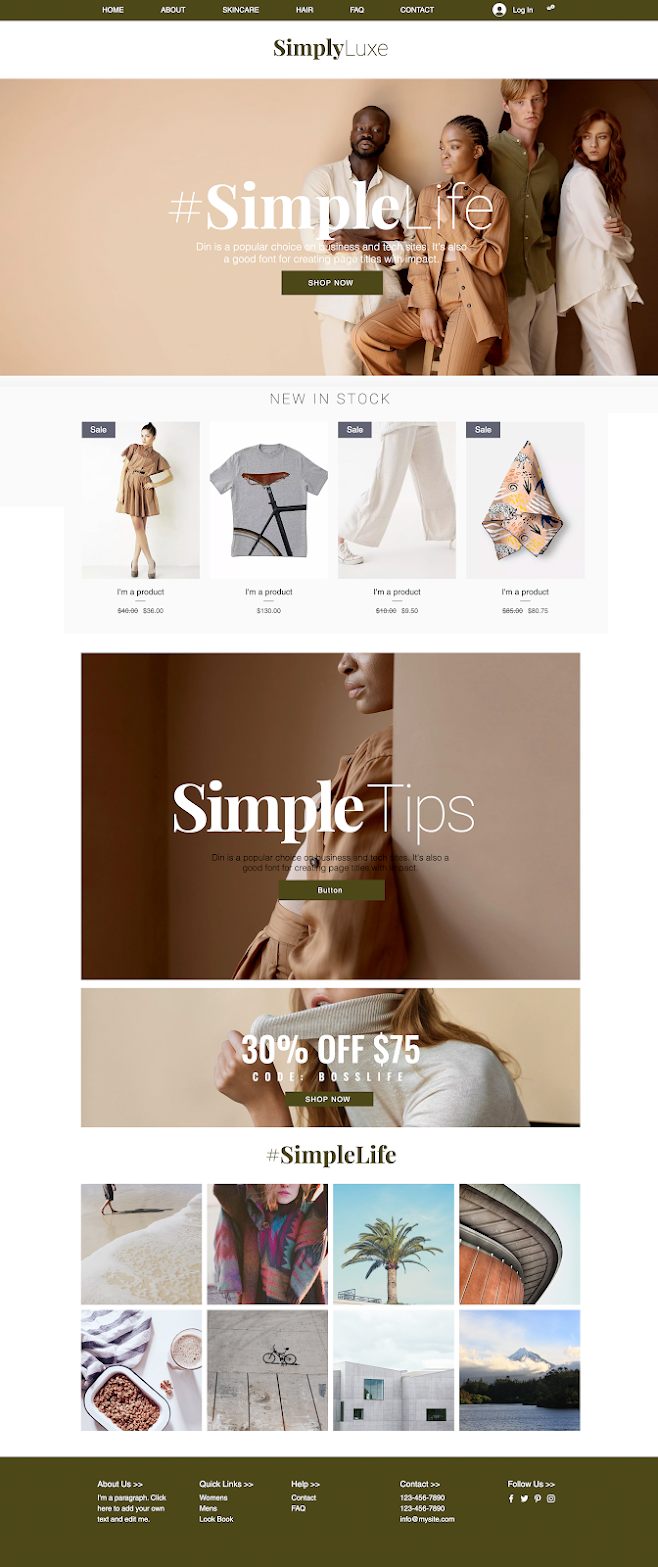 Simple E-Commerce Wix Website Special